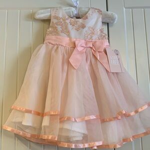 Baby dress 4 Ever Free peach special occasion size 12m